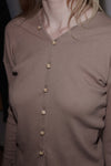 BASERANGE Taffeta cardigan TOTVC-RC-AU23 dehydrated beige